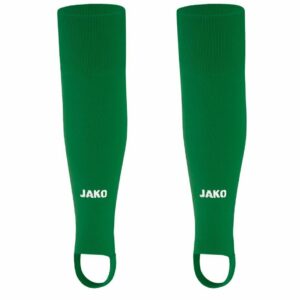 Grüne JAKO Glasgow 2.0 Stegstutzen mit offenen Fußbereichen und Stegen.