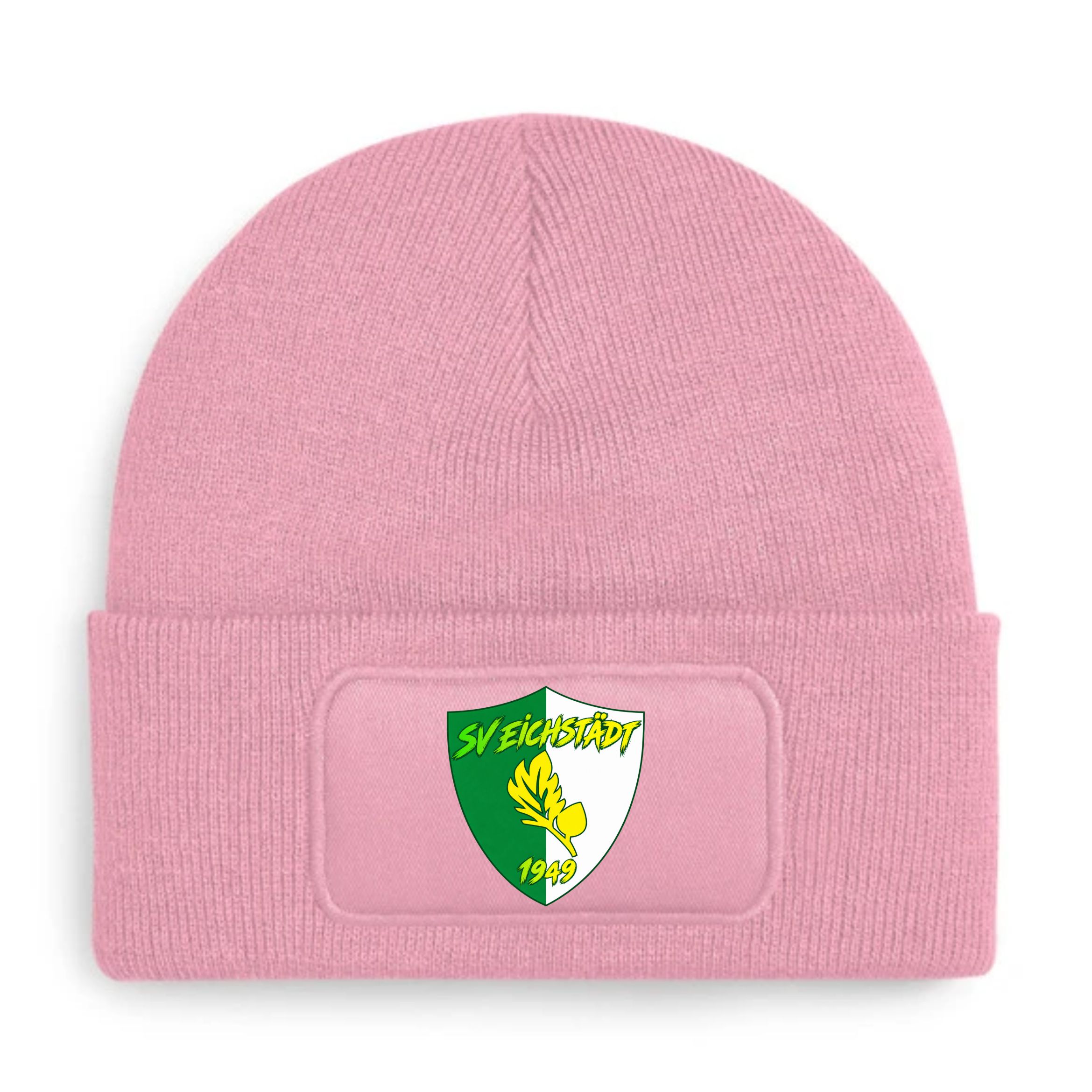 SV Eichstädt Patch Beanie – Farb- und Motivbeispiel pink