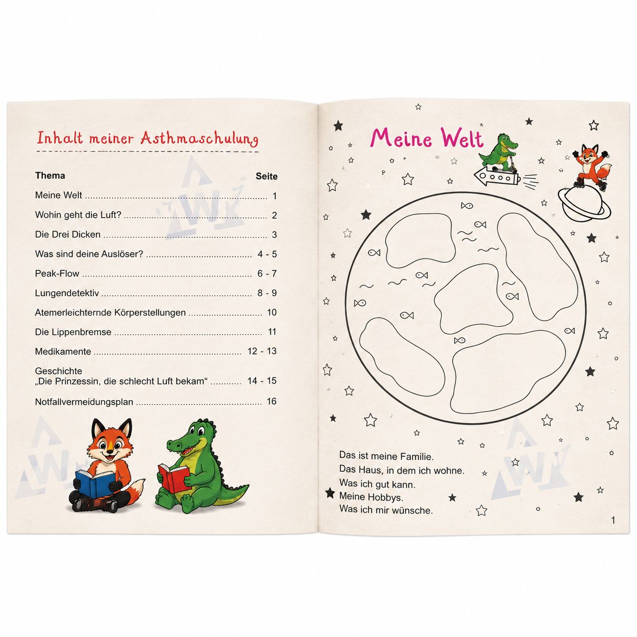 Asthmaschulung – Arbeitsheft (5–8 Jahre) | 5 Hefte (1 VE) – Bild 2