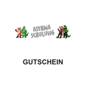 Individueller Geschenkgutschein für Asthmaschulung Materialien mit Original-Shoplogo und dem Schriftzug Gutschein