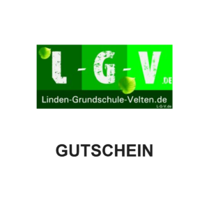 Individueller Geschenkgutschein für Linden-Grundschule mit Original-Shoplogo und dem Schriftzug Gutschein