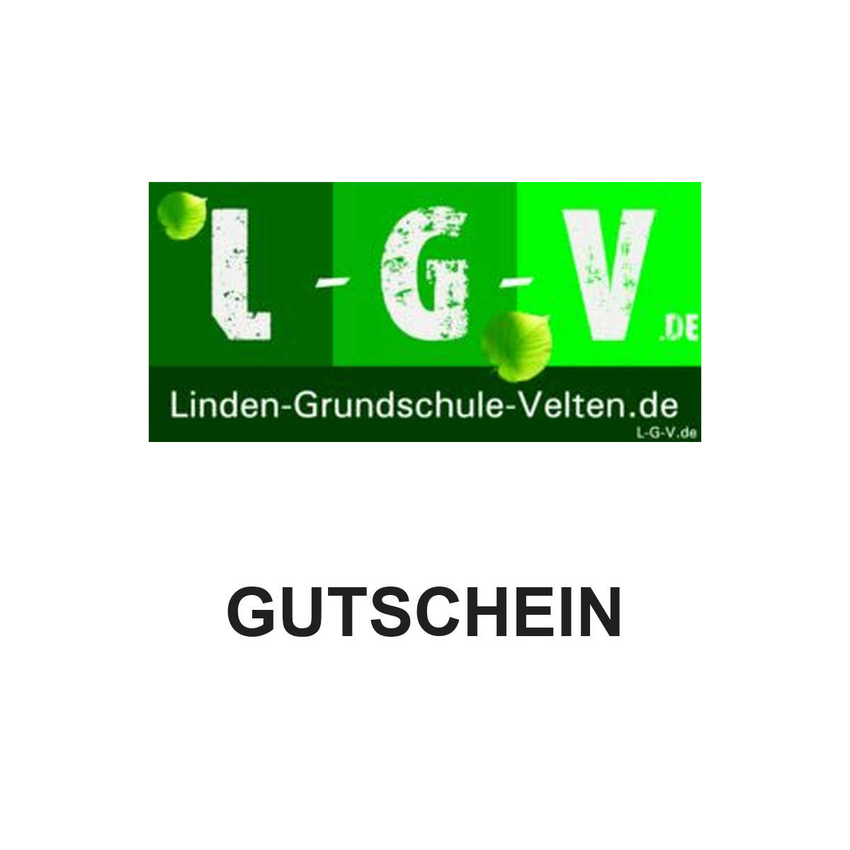 Individueller Geschenkgutschein für Linden-Grundschule mit Original-Shoplogo und dem Schriftzug Gutschein