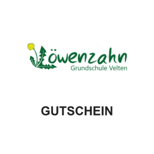 Individueller Geschenkgutschein für Löwenzahn Grundschule mit Original-Shoplogo und dem Schriftzug Gutschein