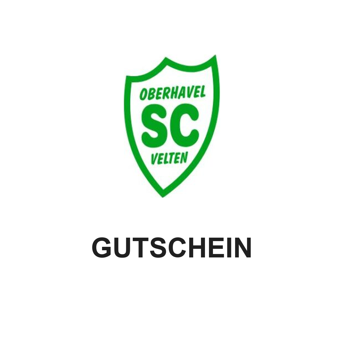 Individueller Geschenkgutschein für SC Oberhavel Velten mit Original-Shoplogo und dem Schriftzug Gutschein