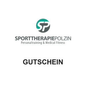 Individueller Geschenkgutschein für Sporttherapie Polzin mit Original-Shoplogo und dem Schriftzug Gutschein