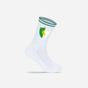 Premium-Tennissocken mit Vereinswappen – Weiß/Grün